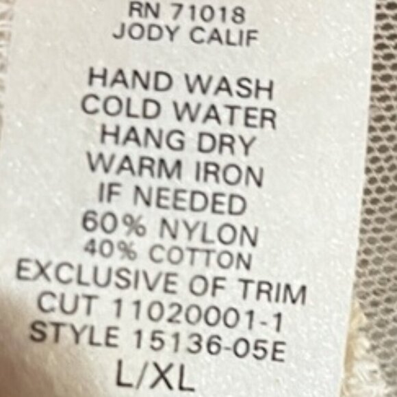 Jody California Ivory Floral Embroidered Lace Longline Open Fringe Duster L/XL - Picture 11 of 11